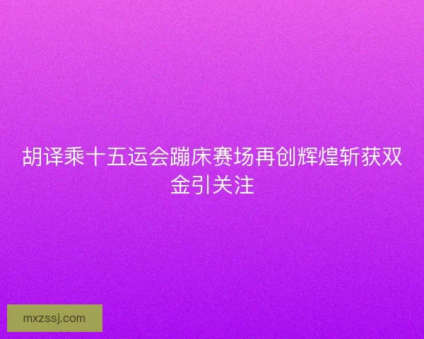 胡译乘十五运会蹦床赛场再创辉煌斩获双金引关注